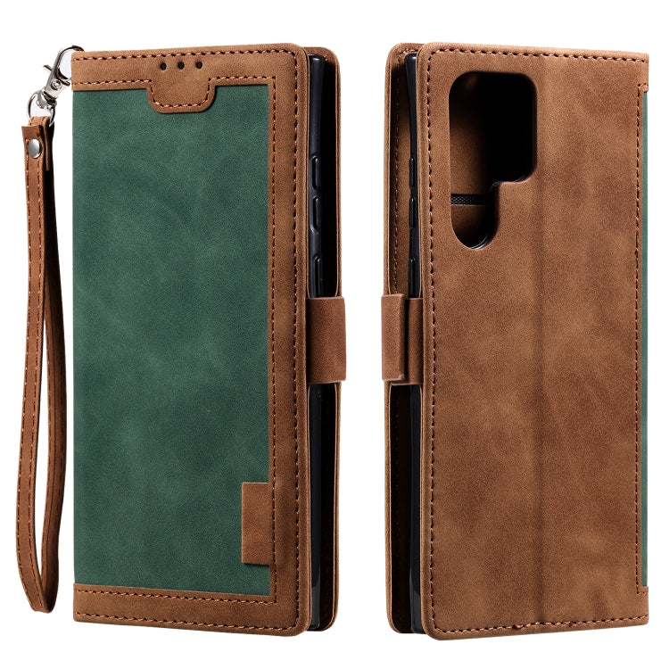 Retro Splicing Horizontal Flip Leather Phone Case, Compatible with Samsung Galaxy S25 Ultra 5G