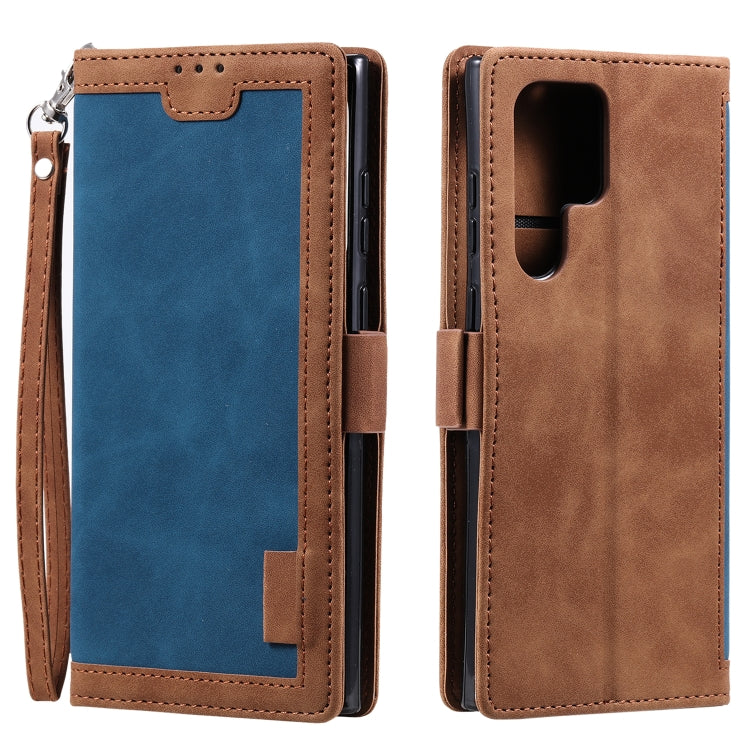 Retro Splicing Horizontal Flip Leather Phone Case, Compatible with Samsung Galaxy S25 Ultra 5G