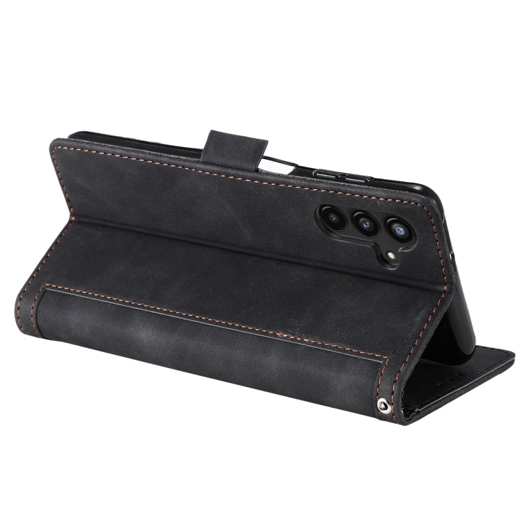 Retro Splicing Horizontal Flip Leather Phone Case, Compatible with Samsung Galaxy S25 5G