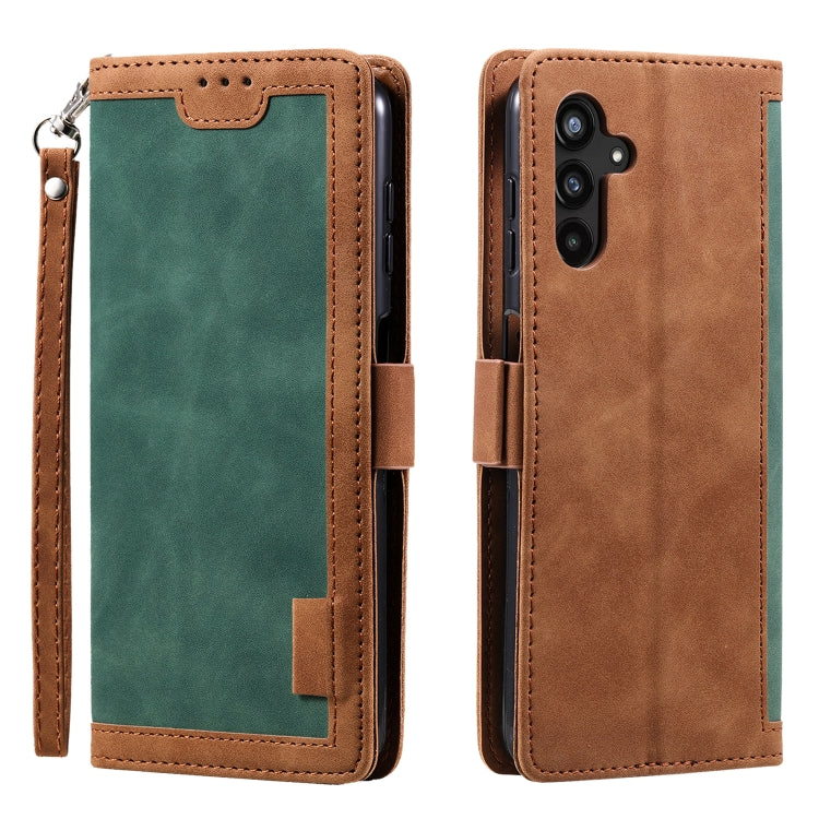Retro Splicing Horizontal Flip Leather Phone Case, Compatible with Samsung Galaxy S25 5G