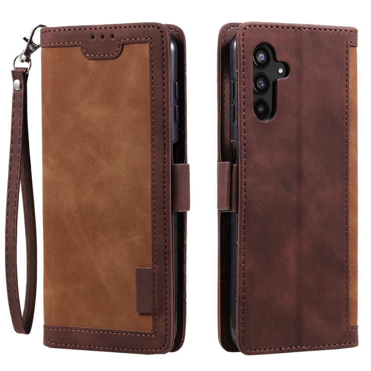 Retro Splicing Horizontal Flip Leather Phone Case, Compatible with Samsung Galaxy S25 5G