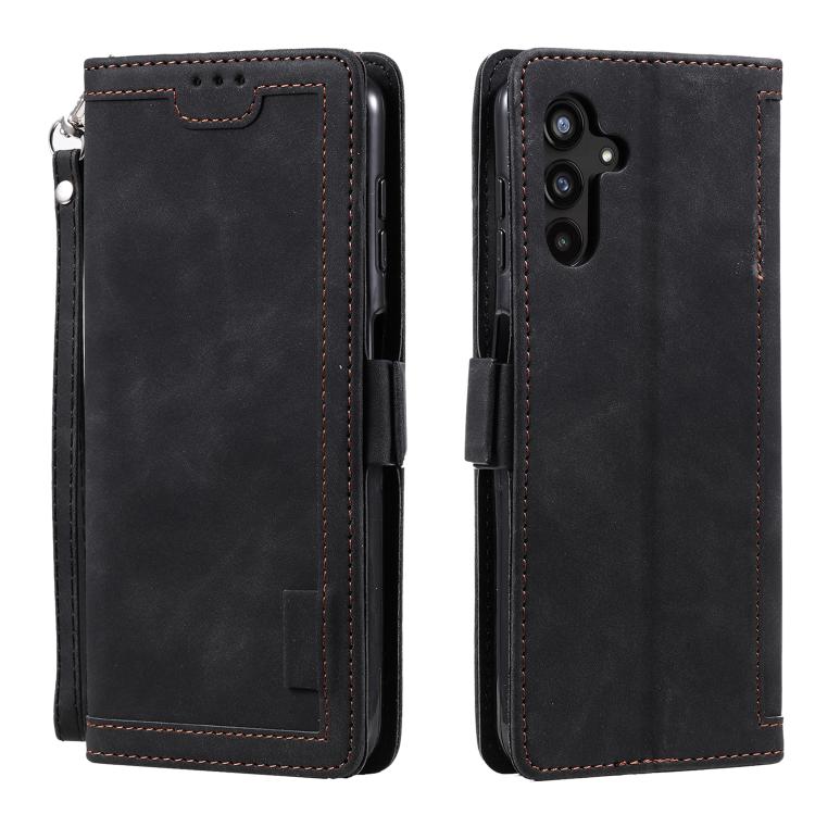Retro Splicing Horizontal Flip Leather Phone Case, Compatible with Samsung Galaxy S25 FE 5G