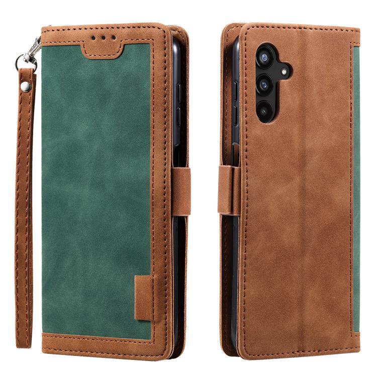 Retro Splicing Horizontal Flip Leather Phone Case, Compatible with Samsung Galaxy S25 FE 5G