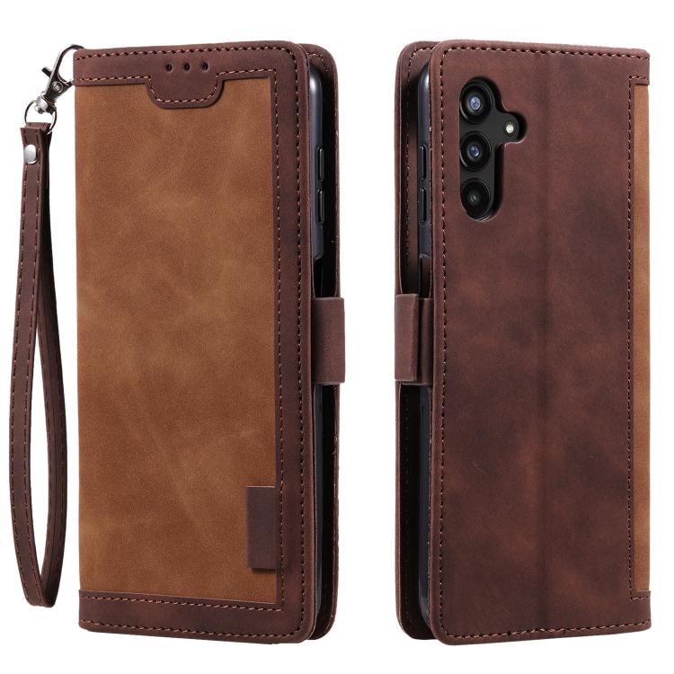 Retro Splicing Horizontal Flip Leather Phone Case, Compatible with Samsung Galaxy S25 FE 5G