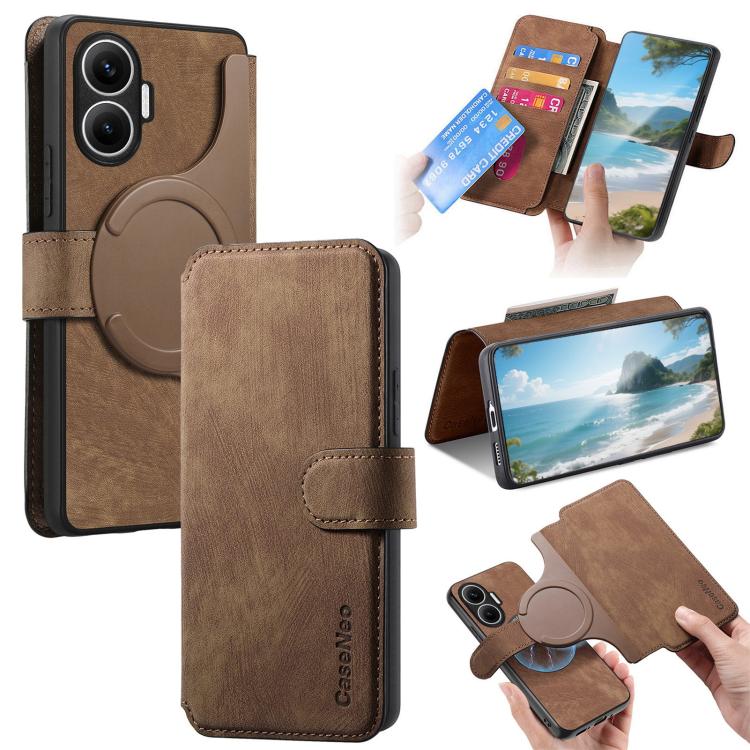 CaseNeo MagSafe RFID Anti-theft Retro Leather Phone Case