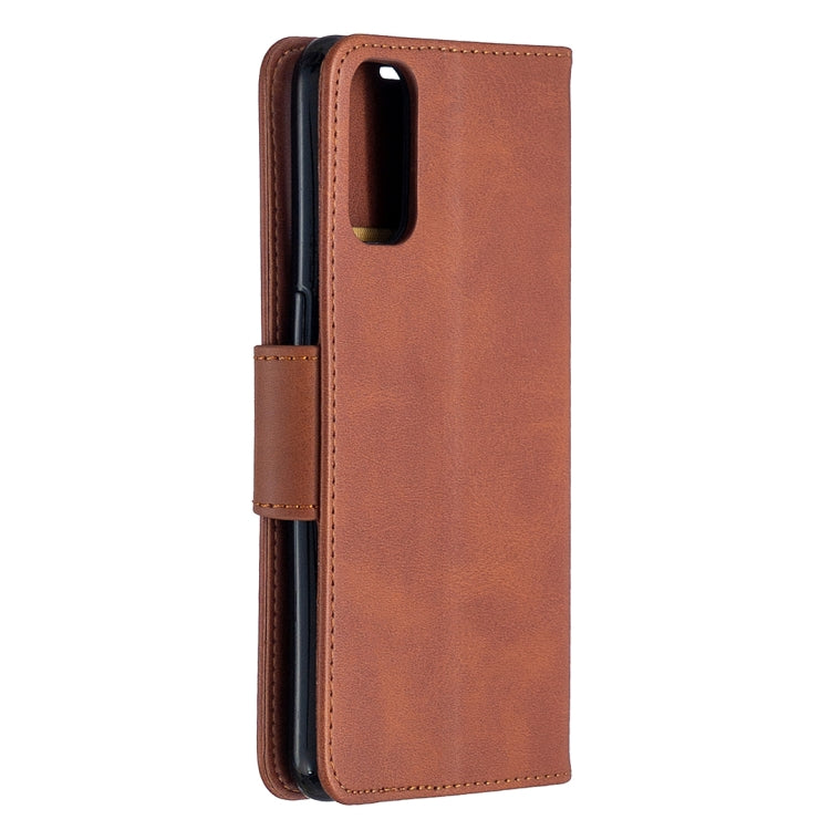 Retro Lambskin Texture Pure Color Horizontal Flip PU Leather Case with Holder & Card Slots & Wallet & Lanyard, Compatible with OPPO Reno4 5G