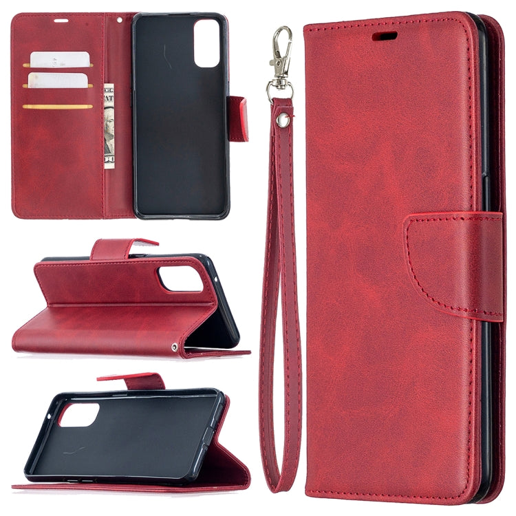 Retro Lambskin Texture Pure Color Horizontal Flip PU Leather Case with Holder & Card Slots & Wallet & Lanyard, Compatible with OPPO Reno4 5G