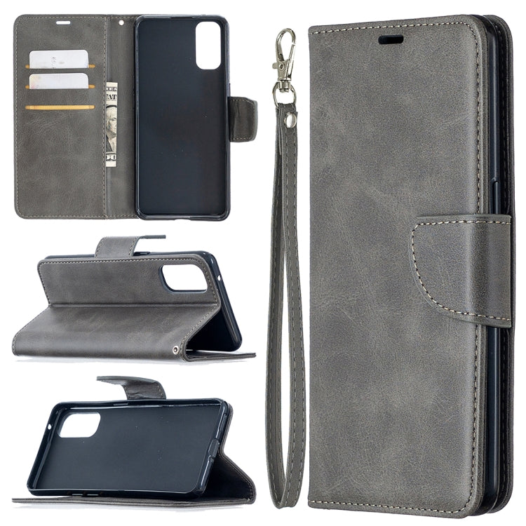 Retro Lambskin Texture Pure Color Horizontal Flip PU Leather Case with Holder & Card Slots & Wallet & Lanyard, Compatible with OPPO Reno4 5G