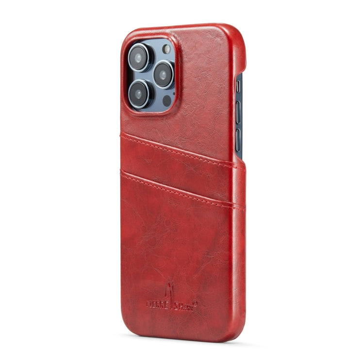 Fierre Shann Retro Oil Wax Texture Card Slots PU Leather Phone Case, Compatible with iPhone 16 Pro Max