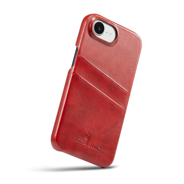 Fierre Shann Retro Oil Wax Texture Card Slots PU Leather Phone Case, Compatible with iPhone 16e