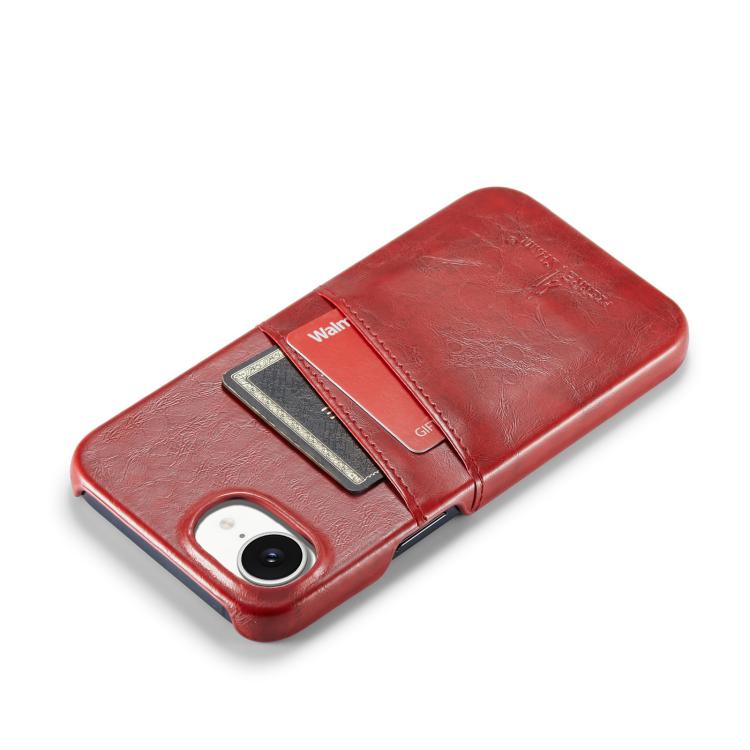 Fierre Shann Retro Oil Wax Texture Card Slots PU Leather Phone Case, Compatible with iPhone 16e