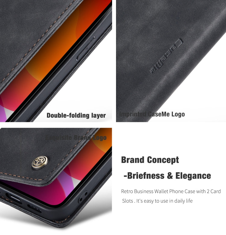 CaseMe-013 Multifunctional Retro Frosted Horizontal Flip Leather Case with Card Slot & Holder & Wallet, Compatible with iPhone 12 Pro Max