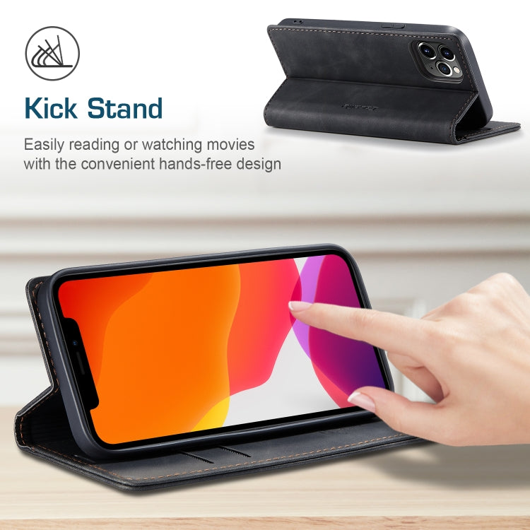 CaseMe-013 Multifunctional Retro Frosted Horizontal Flip Leather Case with Card Slot & Holder & Wallet, Compatible with iPhone 12 Pro Max