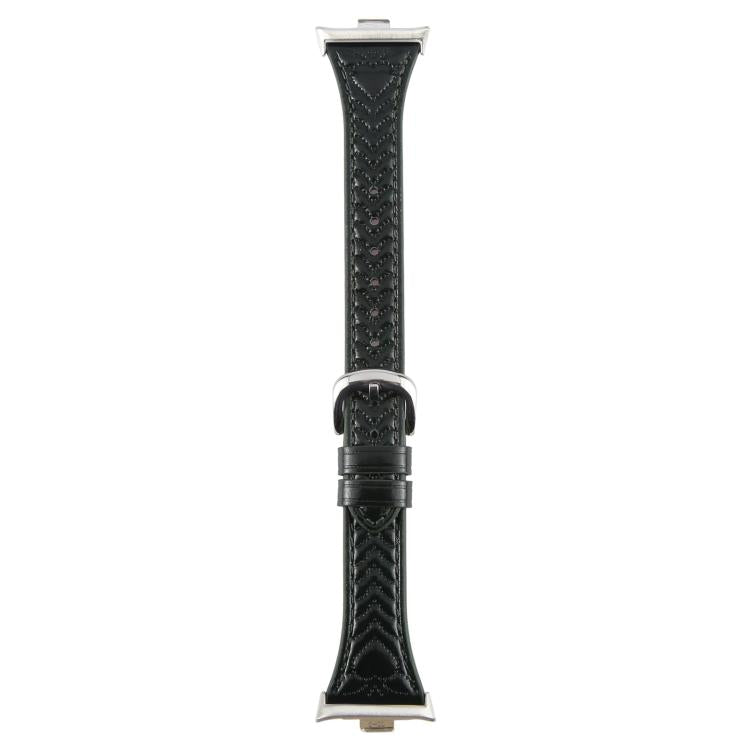 Metal Connector Heart-Shaped Embossed Leather Watch Band, Compatible with Xiaomi Mi Band 8 Pro / Redmi Watch 5