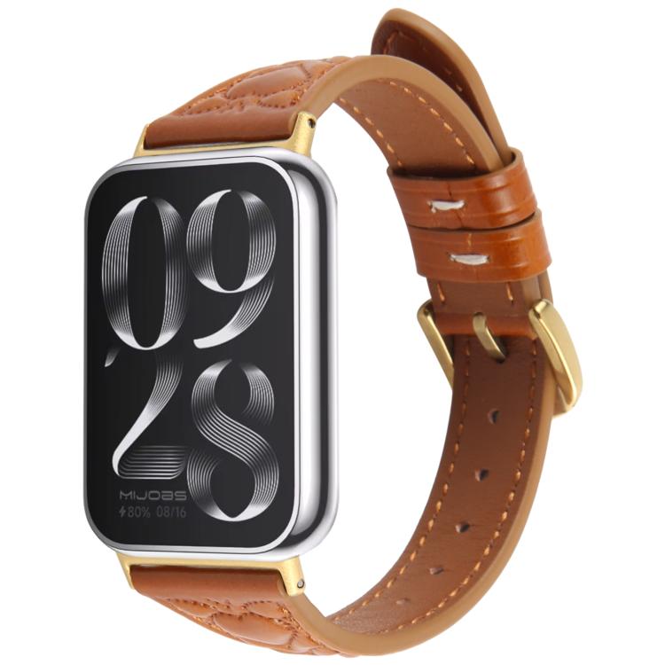 Metal Connector Heart-Shaped Embossed Leather Watch Band, Compatible with Xiaomi Mi Band 8 Pro / Redmi Watch 5