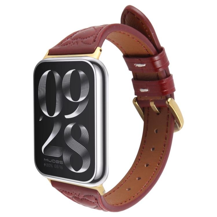 Metal Connector Heart-Shaped Embossed Leather Watch Band, Compatible with Xiaomi Mi Band 8 Pro / Redmi Watch 5