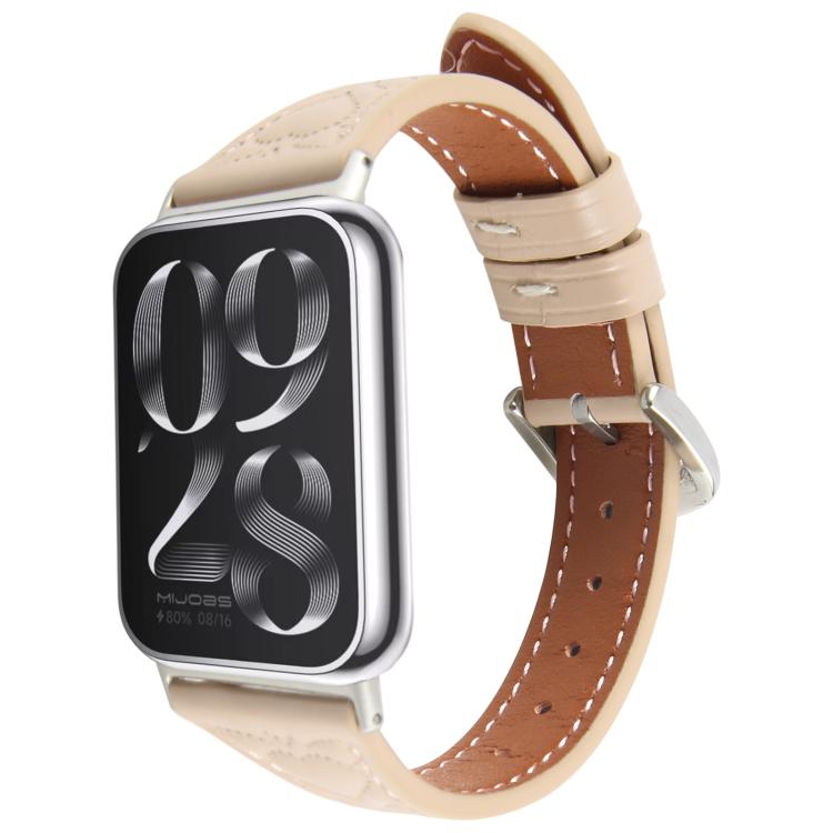 Metal Connector Heart-Shaped Embossed Leather Watch Band, Compatible with Xiaomi Mi Band 8 Pro / Redmi Watch 5
