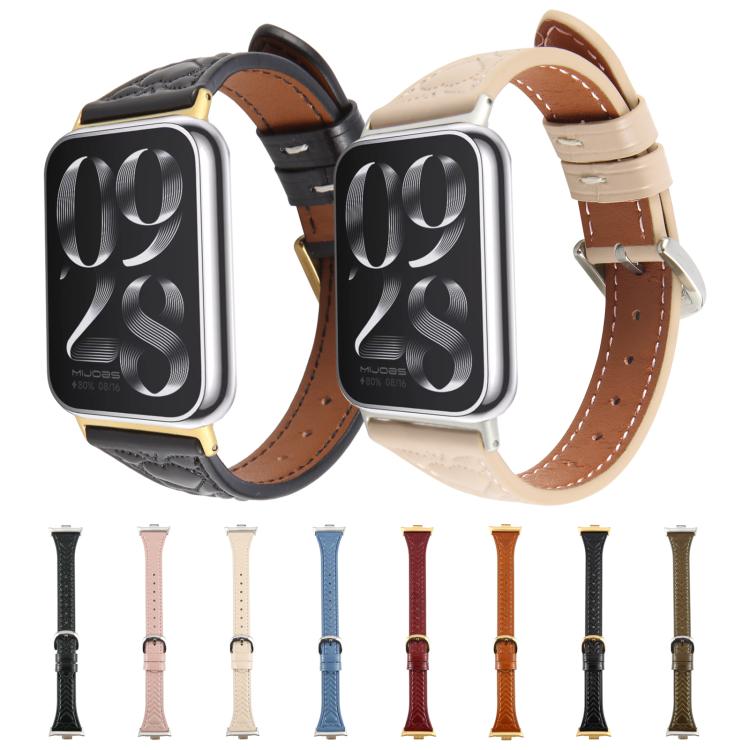Metal Connector Heart-Shaped Embossed Leather Watch Band, Compatible with Xiaomi Mi Band 8 Pro / Redmi Watch 5