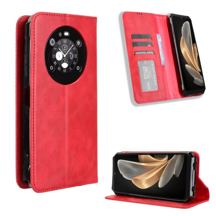 Magnetic Buckle Retro Texture Leather Phone Case, Compatible with Fossibot F109