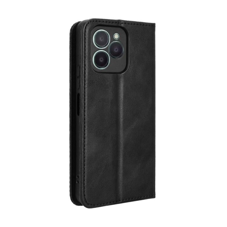 Magnetic Buckle Retro Texture Leather Phone Case, Compatible with Fossibot S1 5G