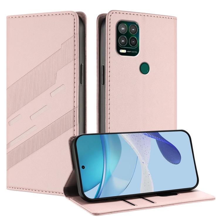 Embossed Multi-functional Wallet Retro Leather Phone Case, Compatible with Motorola Moto G Stylus 5G 2021