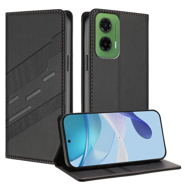 Embossed Multi-functional Wallet Retro Leather Phone Case, Compatible with Motorola Moto G35