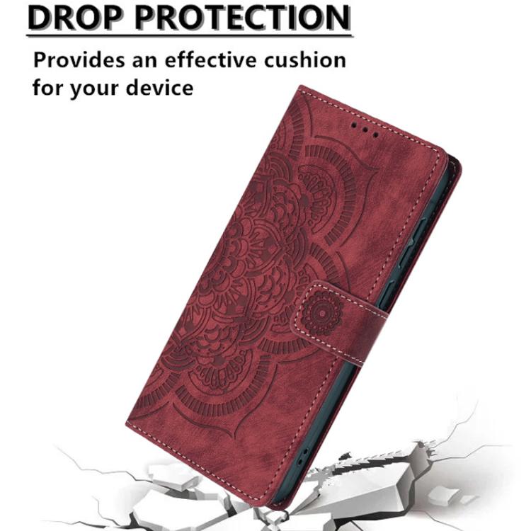 Mandala Embossed Retro Frosted Leather Phone Case, Compatible with Motorola Moto G24 / G04s / E14 4G