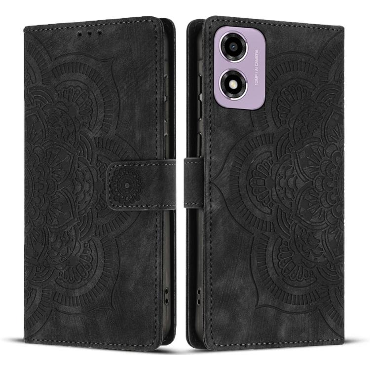 Mandala Embossed Retro Frosted Leather Phone Case, Compatible with Motorola Moto G24 / G04s / E14 4G