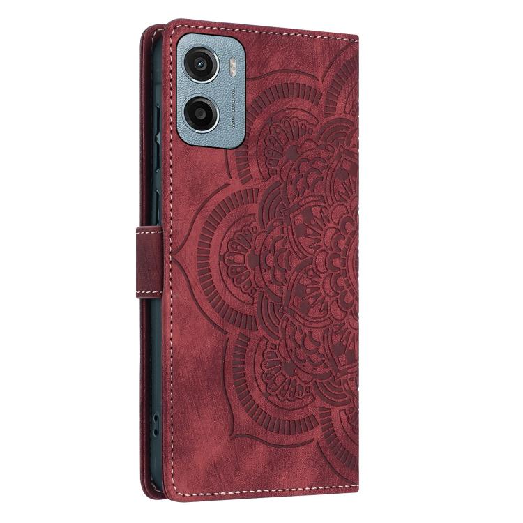 Mandala Embossed Retro Frosted Leather Phone Case, Compatible with Motorola Moto G05 / E15