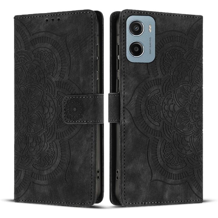 Mandala Embossed Retro Frosted Leather Phone Case, Compatible with Motorola Moto G05 / E15