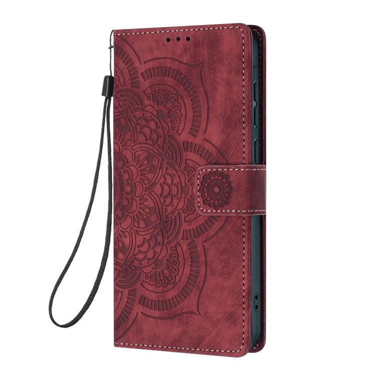 Mandala Embossed Retro Frosted Leather Phone Case, Compatible with Motorola Moto G34 / G45 5G