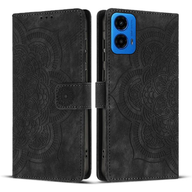 Mandala Embossed Retro Frosted Leather Phone Case, Compatible with Motorola Moto G34 / G45 5G