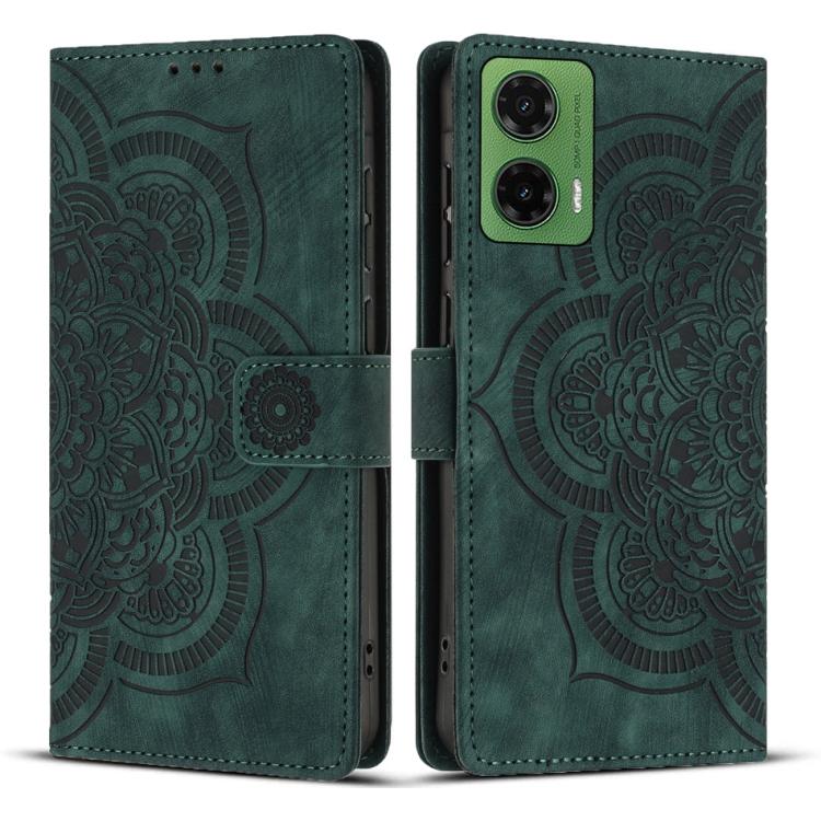 Mandala Embossed Retro Frosted Leather Phone Case, Compatible with Motorola Moto G35 5G
