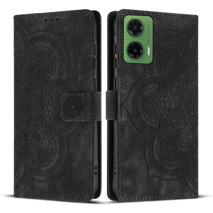 Mandala Embossed Retro Frosted Leather Phone Case, Compatible with Motorola Moto G35 5G