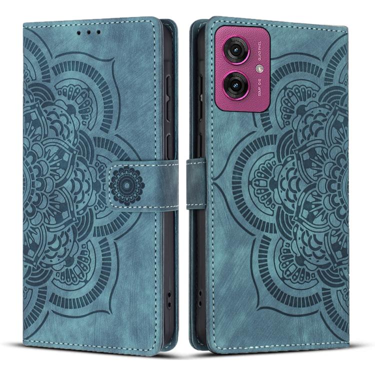 Mandala Embossed Retro Frosted Leather Phone Case, Compatible with Motorola Moto G55 5G