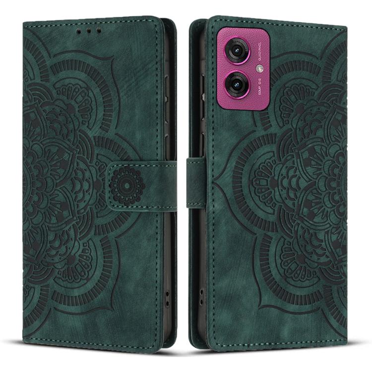 Mandala Embossed Retro Frosted Leather Phone Case, Compatible with Motorola Moto G55 5G