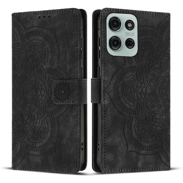 Mandala Embossed Retro Frosted Leather Phone Case, Compatible with Motorola Moto G75 5G
