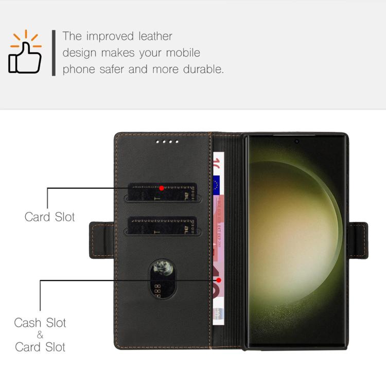 Embossed Multi-functional Side Suction Wallet Retro Leather Phone Case, Compatible with Samsung Galaxy S25 Ultra 5G