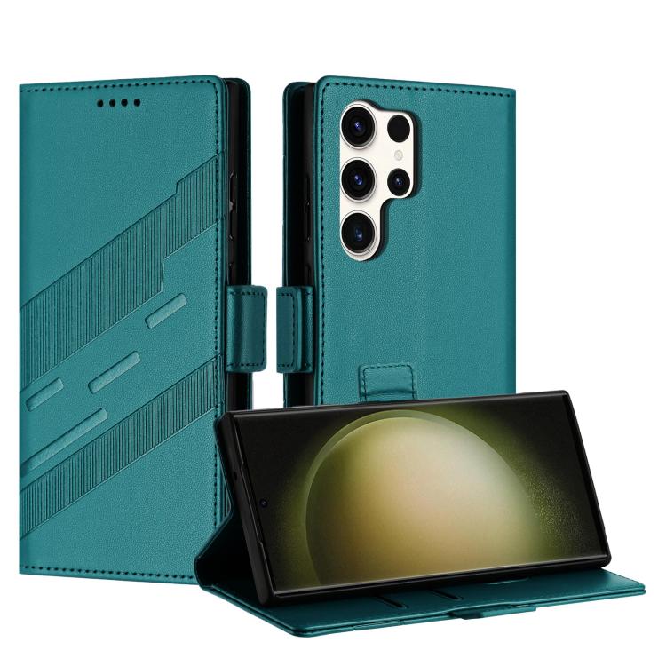 Embossed Multi-functional Side Suction Wallet Retro Leather Phone Case, Compatible with Samsung Galaxy S25 Ultra 5G