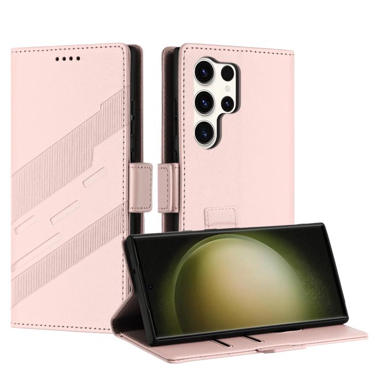 Embossed Multi-functional Side Suction Wallet Retro Leather Phone Case, Compatible with Samsung Galaxy S25 Ultra 5G