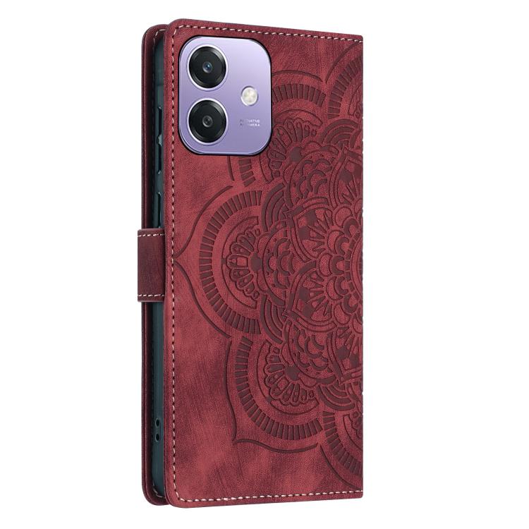 Mandala Embossed Retro Frosted Leather Phone Case, Compatible with OPPO A3 4G / 5G / A40 4G