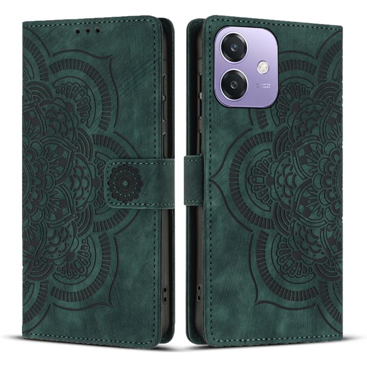 Mandala Embossed Retro Frosted Leather Phone Case, Compatible with OPPO A3 4G / 5G / A40 4G