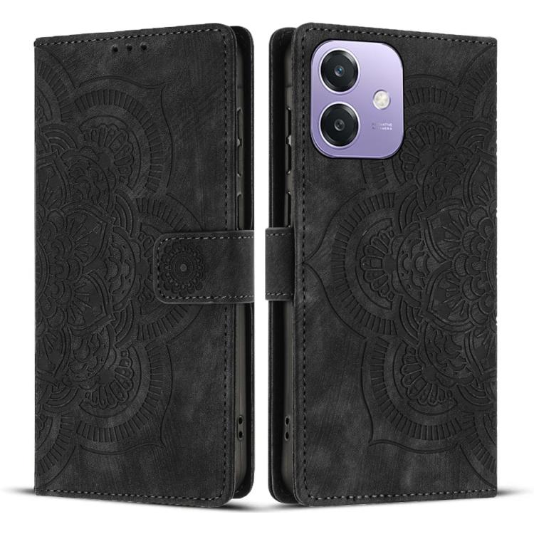 Mandala Embossed Retro Frosted Leather Phone Case, Compatible with OPPO A3 4G / 5G / A40 4G