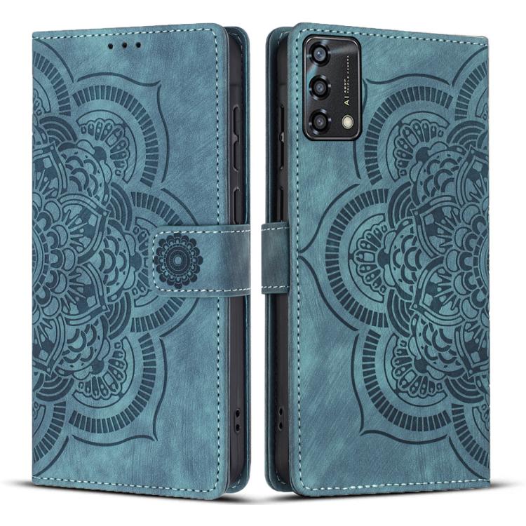 Mandala Embossed Retro Frosted Leather Phone Case, Compatible with OPPO A94 5G / A95 4G