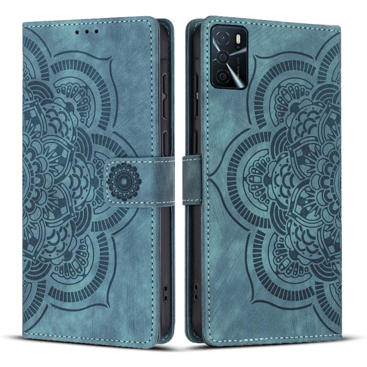 Mandala Embossed Retro Frosted Leather Phone Case, Compatible with OPPO A16 / A16S / A53 5G