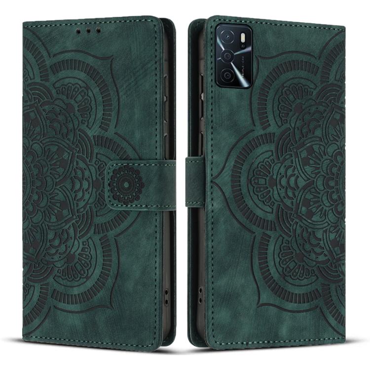 Mandala Embossed Retro Frosted Leather Phone Case, Compatible with OPPO A16 / A16S / A53 5G