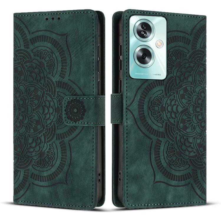 Mandala Embossed Retro Frosted Leather Phone Case, Compatible with OPPO A79 5G