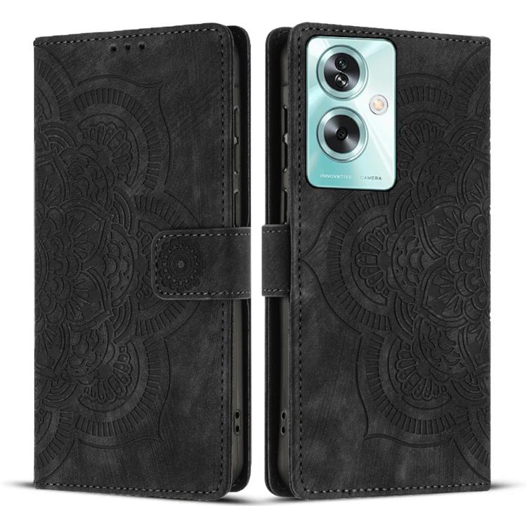 Mandala Embossed Retro Frosted Leather Phone Case, Compatible with OPPO A79 5G