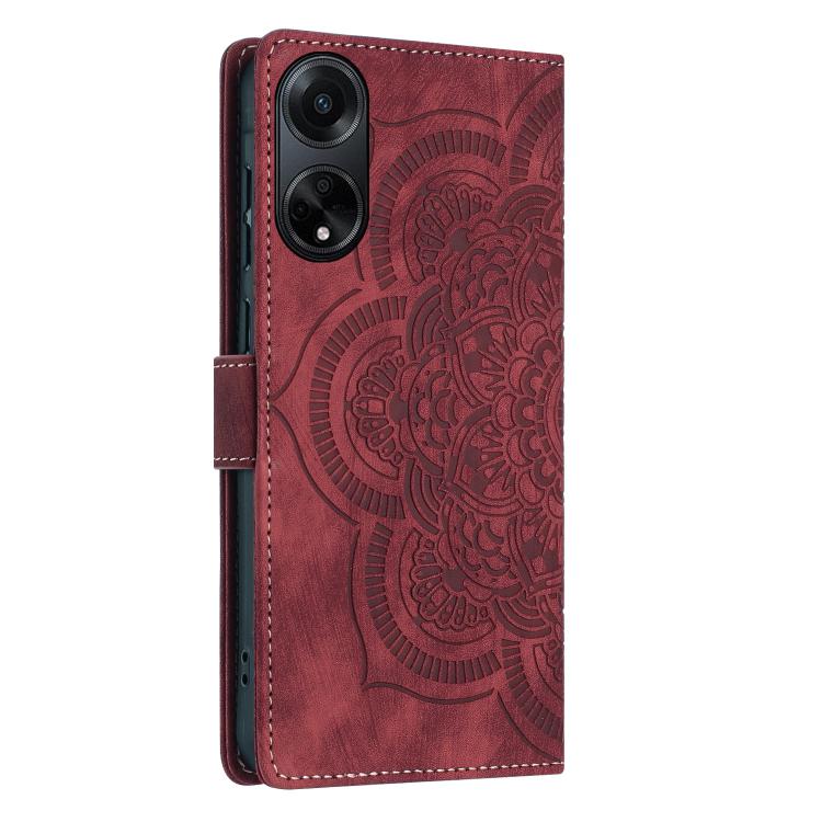 Mandala Embossed Retro Frosted Leather Phone Case, Compatible with OPPO A98 5G