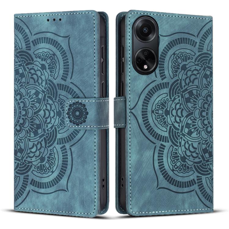 Mandala Embossed Retro Frosted Leather Phone Case, Compatible with OPPO A98 5G